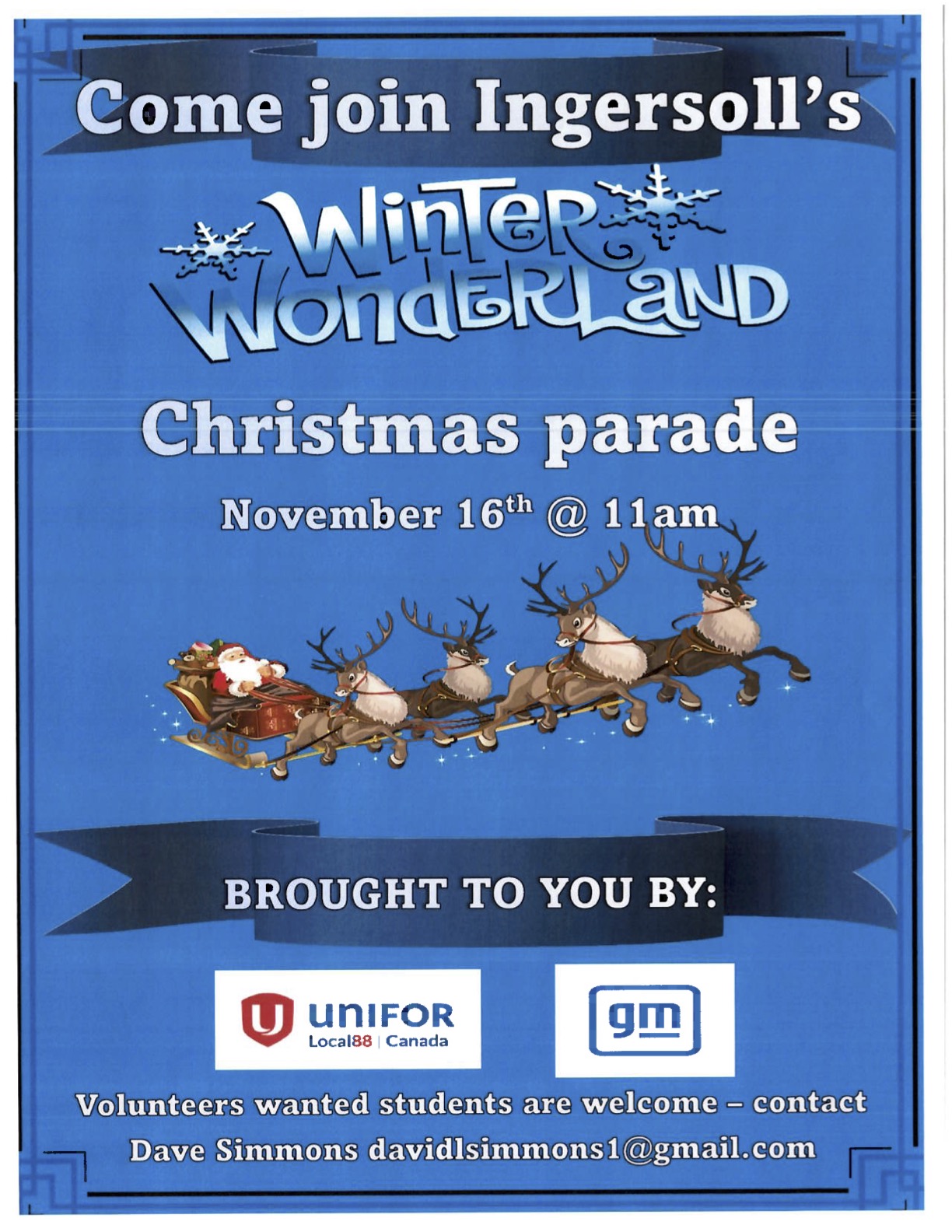 Ingersoll Chrismas parade poster